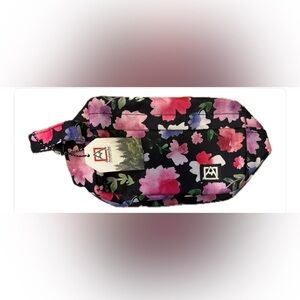 Avalanche Black and Pink Floral Cosmetic Bag
